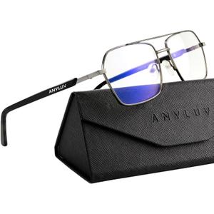 ANYLUV Blue Light Glasses Men/Women, Blue Light Blocking Glasses, Computer Screen Blocker Eyes Protection Glasses ((Everyday Protection) 06- Gunmetal/Black)