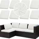 Outdoor Cushion Covers Set, 8PCS Patio Furniture Couch Seat Slipcovers, Replacement for Sofa Sectional Chair (CoverOnly)
