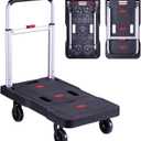Folding Hand Truck Portable Trolly,Platform Transport Hand cart with 330lbs Capacity Practical handling Tools for Household Industrial Black