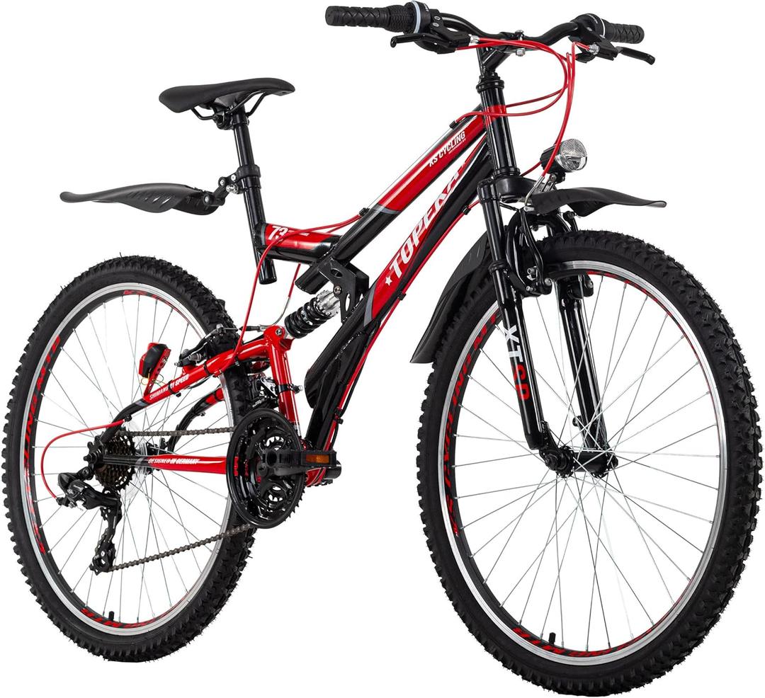 BIKECOO Folding Mountain Bike 21-Speed Adult Bikes 26 Inch Bike with High Carbon Steel Frame, Double-Kill Disc Brake System, Thickened Shock-Absorbing Front Fork