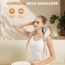 2026 Upgraded 4D Wireless Deep Tissue Kneading Neck Massager with Heating Function,Shiatsu and Shoulder Massager Pillow,Back and Leg Pain Relief,Body Muscle Pain Relief,Mothers Day Gifts for Mom Wife