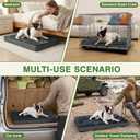Vonabem Waterproof Small Dog Bed Crate Pad, 24 inch, Outdoor Washable Orthopedic, Anti-Slip Bottom Puppy Cat Bed Kennel Pad 23 * 17 inch, Dark Gray