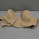 Women Low Back Bras-Invisible Backless Bra-Seamless Secret Plunge No Show Bra Multiway Low Cut Deep-V Halter Bras(Nude, 38C)