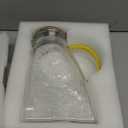 Baffect Water Pitcher, High Borosilicate Glass Jug with Stainless Steel Lid, Leakproof Fridge Door Carafe for Hot or Cold Beverage Vertical Pattern (1.8 L/63 oz.)