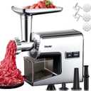 Electric Meat Grinder,3000W Max Heavy Duty Stainless Steel Meat Mincer with 2 Blades,3 Grinding Plates,Sausage Stuffer Tubes & Kubbe Kit for Home & Kitchen Using