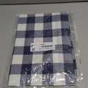 Smiry Rectangle Picnic Table Cloth, Elastic Waterproof Fitted Vinyl Tablecloths, Flannel Backed Buffalo Plaid Table Covers for Dining, Camping, Outdoor (White and Navy, 30" x 48")
