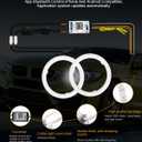 Qasim Angel Eyes Halo Rings Cotton Lights 12V 80MM RGB LED Universal for Car Scooter Motorcycle DRL with Turn Signal Function APP Bluetooth Control Multi-Color 2-Pack
