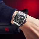 OLEVS Mens Watches Stylish Chronograph Waterproof Luminous Silicon Strap Multifunction Watches for Men Business White Men Wrist Watch
