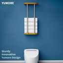YUMORE Towel Rack Matte Black, Wall Mounted Towel Rack with Shelf for Bathroom (Brushed Nickel)