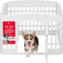 IRIS USA 4-Panel Dog Playpen, Pet Enclosure, White