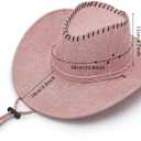 Unisex Cowgirl Hat Cowboy Hat Sun Hat Cowgirl Cap for Women Men Western Cowboy Halloween Cosplay Costume (Beige) Size: 7 1/4