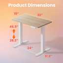 HUANUO 32" Small Electric Standing Desk Adjustable Height, 4 Memory Height Settings, Sit Stand Up Desk for Home Office & Computer Workstation, LightWalnut
