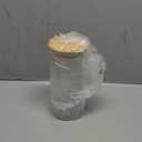 32oz Ribbed Glass Cup with Handle Bamboo Lid and Straw, Glass Tumbler, Iced Coffee Cups Hot/Cold Drinks (Azure Handle)