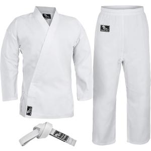 Hawk Sports Karate Uniform for Kids & Adults Lightweight Student Karate Gi Martial Arts Uniform with Belt (00 (3'9'' / 50lbs), White)