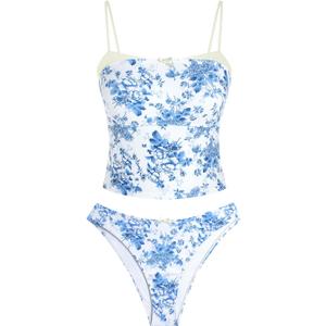 ZAFUL Cute Tankini Swimsuits for Women Retro Y2K High Cut Two Piece Bathing Suit 2026 Beach Swimwear X-Large