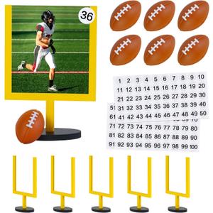 Football Goal Post Table Decoration with Bases, Football Centerpieces for Table, Wooden Photo Frame Decor for Fans Club and Football Themed Birthday Party Supplies