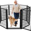 Dog Playpen, 40 inch 8 Panels Dog Fence with Extra Wide Gate, No-Tripped Pet Playpen Rustproof Dog Pen Indoor Puppy Playpen for Temporary Containment, Portable Pet Fence for RV Camping