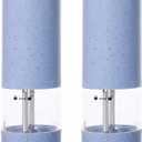 Battery Powered Electric Pepper Grinder and Salt Mill with One Handed Operation Adjustable Coarseness Gravity Automatic Pepper Mill Grinder(2 Pack),Blue