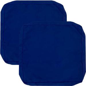 Oslimea Outdoor Cushion Covers Replacement 20x20x2 Waterproof Patio Furniture Cushion Seat Cover with Tie 2 Pack Removable Chair Pads Cover for Deep Seat Back Cushion, Blue