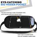 NovForth RFID Travel Money Belt - Anti-Theft Passport Holder Waist Pack with Large Capacity, Waterproof Fanny Pack for Men & Women, Adjustable Waist Wallet for Airport Security & Travel Accessories (Black)