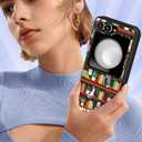 for Samsung Galaxy Z Flip 5 Case - Women Girls Cute Phone Cover Girly Aesthetic Kawaii Unique Design Cartoon Cat Bookshelf Heavy Duty Shockproof Protective for Samsung Z Flip 5 Case 6.7 Inch