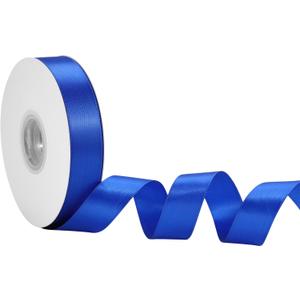 2 x Royal Blue Satin Ribbon 1 Inch x 50 Yards Double Faced Ribbon for Boy Gift Wrap, Graduation & Decorations