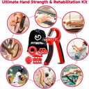 FitBeast Grip Strengthener Forearm Strengthener Hand Grips Strengthener Kit - 5 Pack Adjustable Resistance (Red)