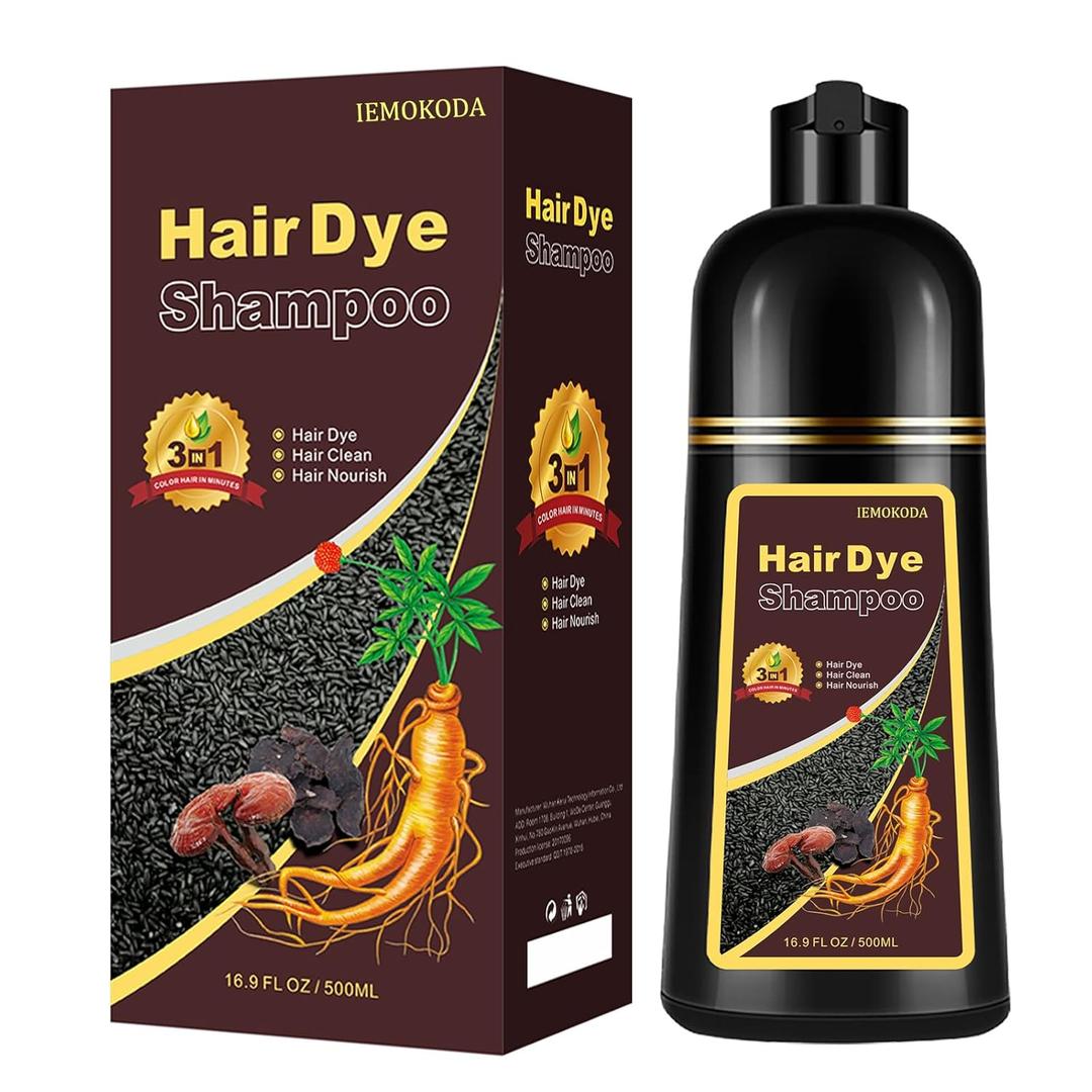 Natural Light Brown Hair Dye Shampoo, Hair Dye Shampoo 3 in 1, Brown Hair Dye for Men Women Colors in Minutes, Easy to Use, Instant Hair Dye for All Hair Types 16.9 Fl Oz (Light brown) (Light brown)