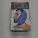 LotFancy Face Ice Pack Wrap for TMJ, Wisdom Teeth, with 4 Reusable Hot Cold Therapy Gel Packs, Pain Relief for Head, Oral and Facial Surgery, Dental Implants, Blue