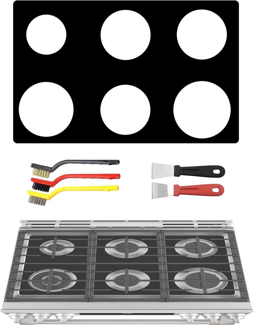 Stove Top Protector Liner For 30" GE Gas Range Model CGS750P2MS1 CGS750P4M2W2 CGS750P3MD1 CGS750M2NS5 6 Burner Thickness Reusable Stove Burner Covers