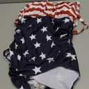 Modest One Piece Swimsuit Women Tummy Control 2025 Long Torso Slimming Bathing Suit Cute Floral Swim Suits (Large, Red White and Blue)