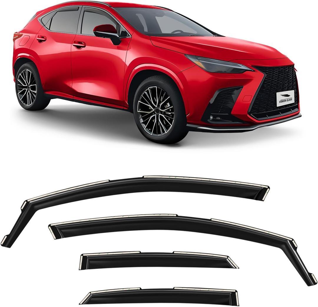 in-Channel Extra Durable Rain Guards for Lexus NX 2022-2025, Window Deflectors, Vent Window Visors, 4 Pieces - 200575 (For NX 22-25)