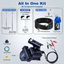 12V Fuel Transfer Pump 15 GPM, Diesel Transfer Pump 12 Volt with Auto Shut Off Nozzle, Hose & Filter, Electric Gasoline Transfer Pump Kit for Fuel Tank, Gasoline, Diesel, Kerosene