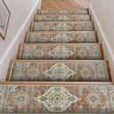 OJIA Stair Treads Non-Slip Carpet Stair Treads for Wooden Steps Indoor 15PCS 30"x8" Soft Washable Stairway Edging Stair Runner Stair Mats Staircase Step Treads for Kids Pets Elders, Beige