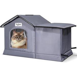Tailtastic Weatherproof & Insulated Outdoor Cat House - Seamless Base Stays Dry, Easy Assembly, Warm Shelter for Community/Outdoor Cats(Large)