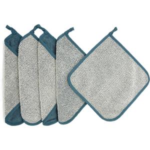 5 Pack Soft Weave Home Spa Bath Shower Exfoliating Massage Face Body Wash Cloths, Dual-Sided with Exfoliating Scrub and Soft Terry Cloth Towel