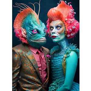 1000 Piece Jigsaw Puzzle for Adults - Cross & Glory - Meet the Aliens Series| Collectible Sci-Fi Illustration (Nymira and Dantar)