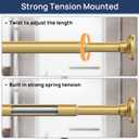 ENJOYBASICS Shower Curtain Rod 30 to 88 Inches, Stainless Steel Adjustable Spring Tension Rods No Drill for Bathroom, Closet, Window, Room Divider, Never Rust, Non Slip, Gold