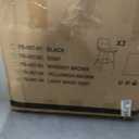 24 inch Counter Stool, Modern Bucket Barstool Set of 3, Barstools with Back and Footrest, Faux Leather Bar Stools for Kitchen Island Restaurants Light Beige Gray 