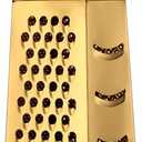 Large Stainless Steel 4 Sides Grater Slicer with Handle, Multifunctional Cutter Planing for Ginger, Garlic, Cucumbers, Carrots, Cheese, Potato, Ergonomic Design Kitchen Gadgets Accessories Gold