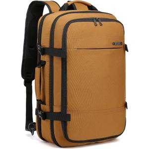 TUGUAN Travel Laptop Backpack 40L Large Computer Backpack 17 Inch with USB Charging Port for Men Expandable Backpacks Women, Brown - Suitable for Travel