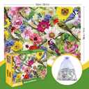 ZHISEOYI 300 Piece Puzzles for Adults, 300 Piece Puzzles for Adults Large Piece, Spring Flowers Birds Butterflies Jigsaw Puzzle, Challenging Puzzle Perfect for Game Nights, 20.5 X 15 in