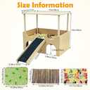 Fhiny Large Guinea Pig Hideout, 2 Tier Wooden Chinchilla Castle with Stair Bridge and Soft Mat Piggies House Small Animal Hideaway Hamster Habitat Decor for Chinchilla Hedgehog Hamster Gerbil Rat