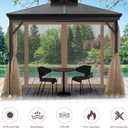 Gazebo Universal Replacement Mosquito Netting, 10' x 10' Outdoor Canopy Net Screen 4-Panel Sidewall Gazebo Curtains, with Zippers, Easy to Install, Fit for Most Gazebos 10x10 CanopyPatio Khaki