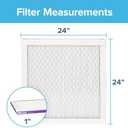 Filtrete 24x24x1 AC Furnace Air Filter, MERV 12, MPR 1500, CERTIFIED asthma & allergy friendly, 3 Month Pleated 1-Inch Electrostatic Air Cleaning Filter, 2-Pack (Actual Size 23.81x23.81x0.78 in)