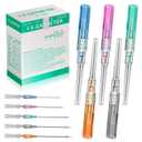 IV Catheter Piercing Needles Mixed 50Pcs 14G 16G 18G 20G 22G Piercing Needles for Ear Nose Lip Belly Navel, Catheter Hollow Needles Start Kits Piercing Supplies