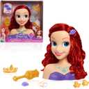 Disney Princess Ariel Styling Head, Red Hair, 10 Piece Pretend Play Set, The Little Mermaid, Officially Licensed Kids Toys for Ages 3 Up by Just Play