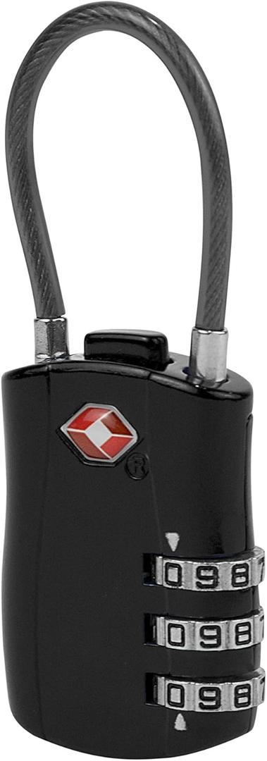 Travelon TSA Accepted Luggage Cable Lock, Black, One Size