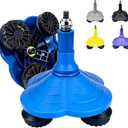 Cane Tips 3/4 Inch Extra Wide Heavy Duty Base Self Standing Cane Tip, 360Pivoting Quad Base for All Terrains, Shock-Absorbing and Non-Slip (Sky Blue)