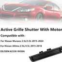 Front Lower Grille Radiator Shutter Fit for 2016-2018 16-18 Nissan Altima Sedan 2.5L 3.5L 2015-2023 15-23 Murano Replace 62330-9HS0A 623309HS0A